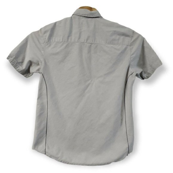 J. CAMPBELL LOS ANGELES MEN'S BUTTON SHIRT‎ WHITE BLUE LARGE USED COTTON - Picture 2 of 5